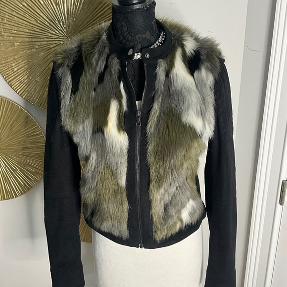 .**BCBGMaxAzria Dimitri Faux Fur Jacket** - Picture 2 of 6